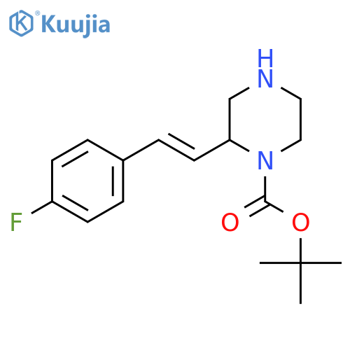 tert-butyl 2-2-(4-fluorophenyl)ethenylpiperazine-1-carboxylate structure