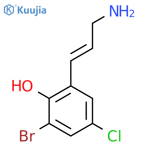 2-(3-aminoprop-1-en-1-yl)-6-bromo-4-chlorophenol structure