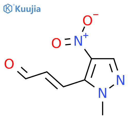 3-(1-methyl-4-nitro-1H-pyrazol-5-yl)prop-2-enal structure