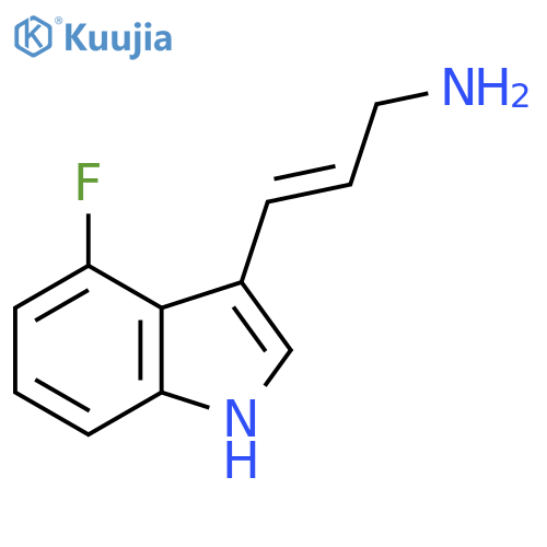3-(4-fluoro-1H-indol-3-yl)prop-2-en-1-amine structure