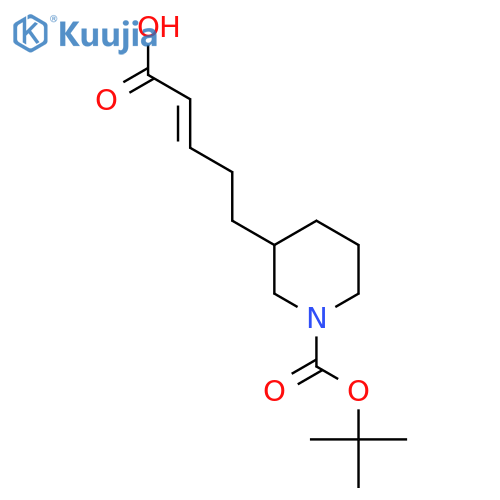5-{1-(tert-butoxy)carbonylpiperidin-3-yl}pent-2-enoic acid structure