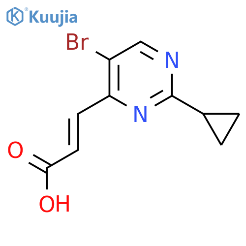 3-(5-bromo-2-cyclopropylpyrimidin-4-yl)prop-2-enoic acid structure