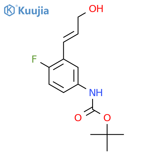 tert-butyl N-4-fluoro-3-(3-hydroxyprop-1-en-1-yl)phenylcarbamate structure