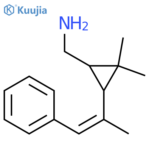 [2,2-Dimethyl-3-(1-phenylprop-1-en-2-yl)cyclopropyl]methanamine structure