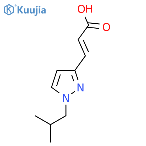 3-1-(2-methylpropyl)-1H-pyrazol-3-ylprop-2-enoic acid structure