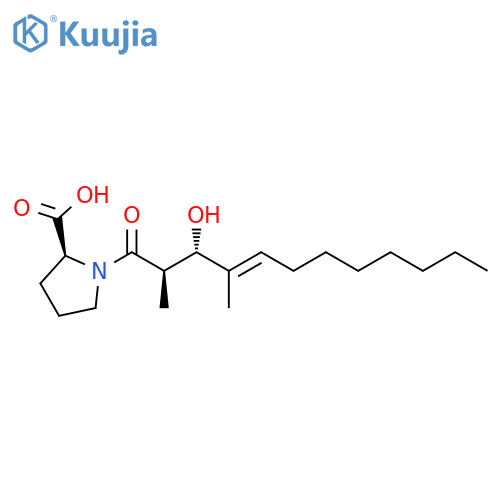 L-Proline,1-[(2R,3S,4E)-3-hydroxy-2,4-dimethyl-1-oxo-4-dodecen-1-yl]- structure