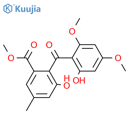 2',4',6,6'-Tetrahydroxy-4-methylbenzophenone-2-carboxylic acid; 2',4'-Di-Me ether, Me ester structure