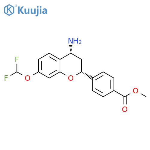 methyl 4-[(2R,4R)-4-amino-7-(difluoromethoxy)chroman-2-yl]benzoate structure