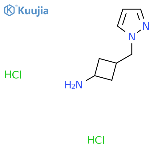 rac-(1s,3s)-3-(1H-pyrazol-1-yl)methylcyclobutan-1-amine dihydrochloride structure