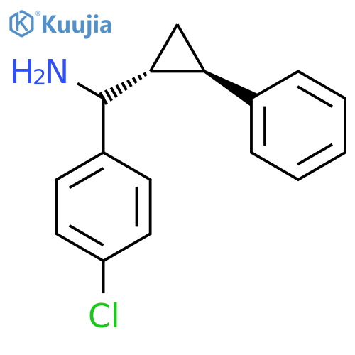 rac-(4-chlorophenyl)[(1R,2R)-2-phenylcyclopropyl]methanamine structure