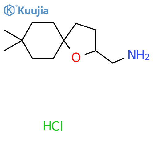 {8,8-dimethyl-1-oxaspiro4.5decan-2-yl}methanamine hydrochloride structure