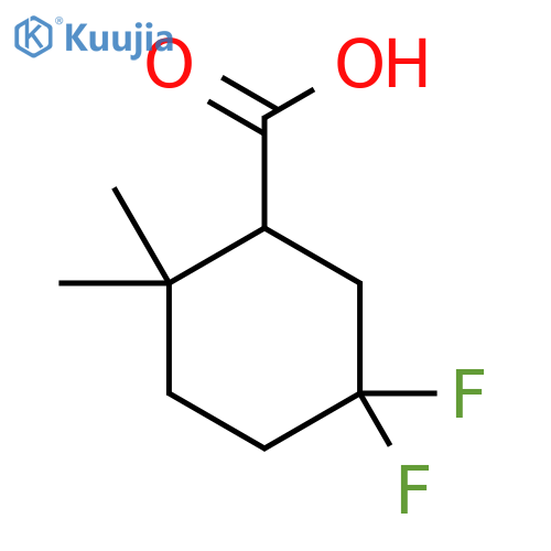 5,5-Difluoro-2,2-dimethylcyclohexane-1-carboxylic acid structure