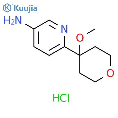 6-(4-methoxyoxan-4-yl)pyridin-3-amine dihydrochloride structure