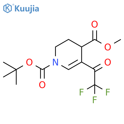 1-tert-butyl 4-methyl 5-(trifluoroacetyl)-1,2,3,4-tetrahydropyridine-1,4-dicarboxylate structure