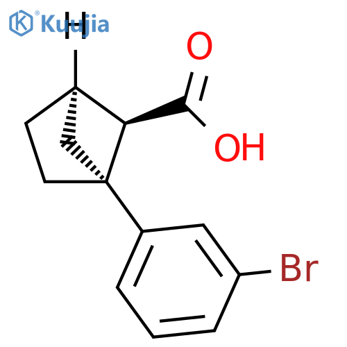 rac-(1R,4R,5R)-1-(3-bromophenyl)bicyclo[2.1.1]hexane-5-carboxylic acid structure