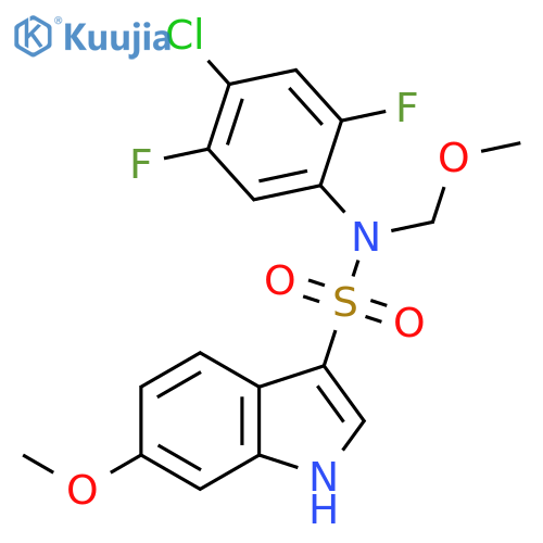 N-(4-chloro-2,5-difluoro-phenyl)-6-methoxy-N-(methoxymethyl)-1H-indole-3-sulfonamide structure