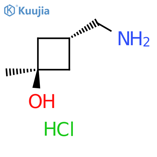 trans-3-(aminomethyl)-1-methyl-cyclobutanol;hydrochloride structure