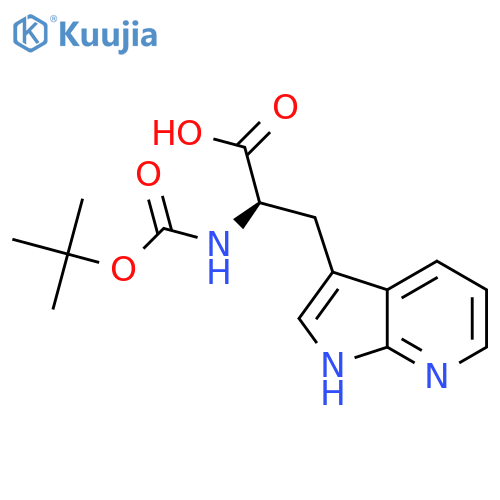 (2R)-2-(tert-butoxycarbonylamino)-3-(1H-pyrrolo[2,3-b]pyridin-3-yl)propanoic acid structure