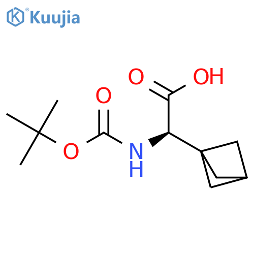 (2R)-2-{bicyclo[1.1.1]pentan-1-yl}-2-{[(tert-butoxy)carbonyl]amino}acetic acid structure