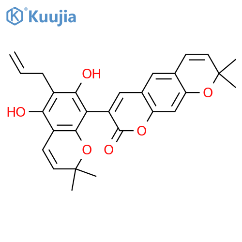 3-[5,7-Dihydroxy-2,2-dimethyl-6-(2-propenyl)-2H-1-benzopyran-8-yl]-8,8-dimethyl-2H,8H-benzo[1,2-b:5,4-b']dipyran-2-one structure