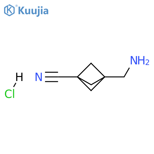 3-(aminomethyl)bicyclo[1.1.1]pentane-1-carbonitrile;hydrochloride structure