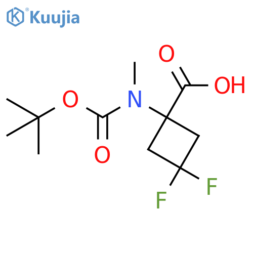 1-[tert-butoxycarbonyl(methyl)amino]-3,3-difluoro-cyclobutanecarboxylic acid structure