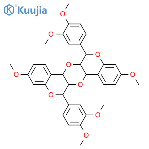 6,13-Bis(3,4-dihydroxyphenyl)-6a,7a,13a,14a-tetrahydro-6H,13H-[1,4]-dioxino[2,3-c:5,6-c']bis[1]benzopyran-3,10-diol; (2R,2'R,3S,3'S,4α,4'α)-form, Hexa-Me ether structure