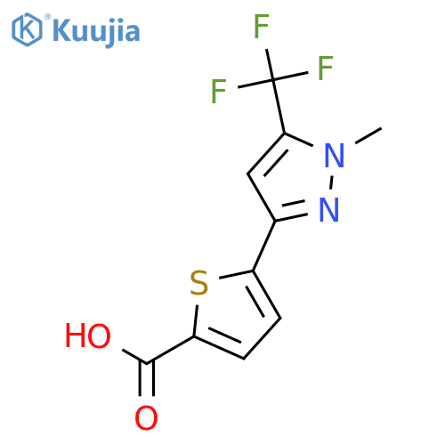 5-1-Methyl-5-(trifluoromethyl)-1H-pyrazol-3-ylthiophene-2-carboxylic Acid structure