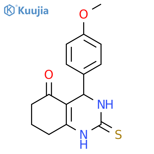 4-(4-methoxyphenyl)-2-sulfanylidene-1,2,3,4,5,6,7,8-octahydroquinazolin-5-one structure