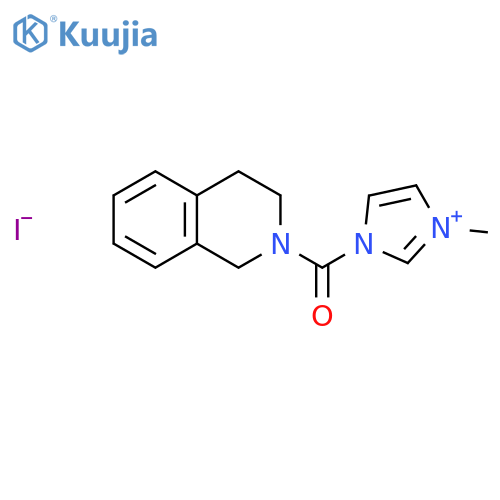 3-methyl-1-(1,2,3,4-tetrahydroisoquinoline-2-carbonyl)-1H-imidazol-3-ium iodide structure