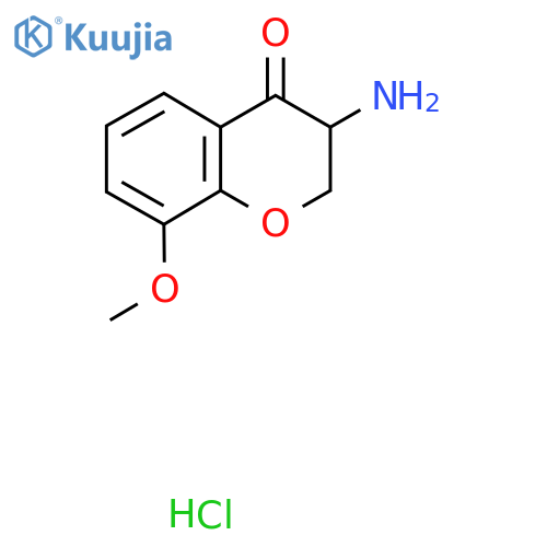 3-amino-8-methoxy-3,4-dihydro-2H-1-benzopyran-4-one hydrochloride structure