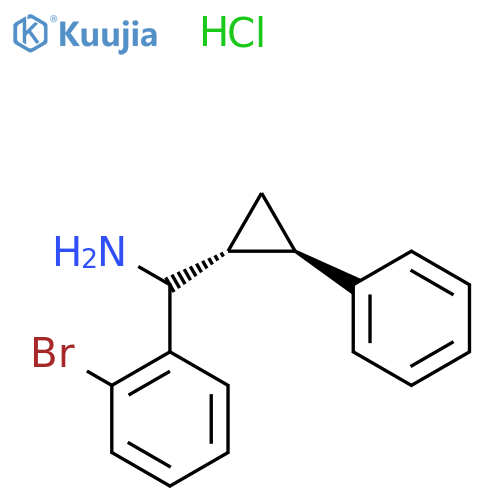 rac-(2-bromophenyl)[(1R,2R)-2-phenylcyclopropyl]methanamine hydrochloride structure