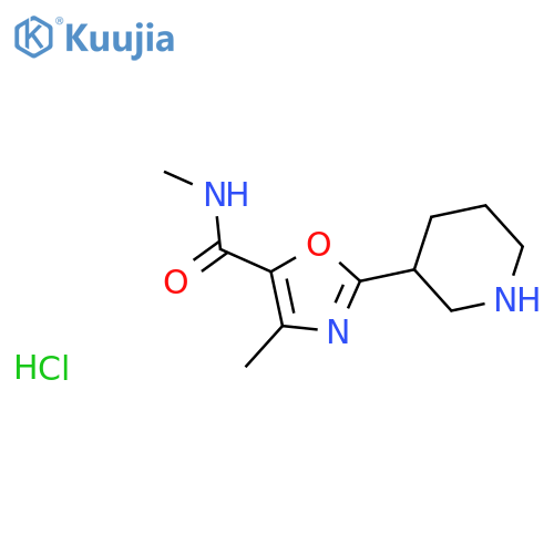 N,4-dimethyl-2-(piperidin-3-yl)-1,3-oxazole-5-carboxamide hydrochloride structure