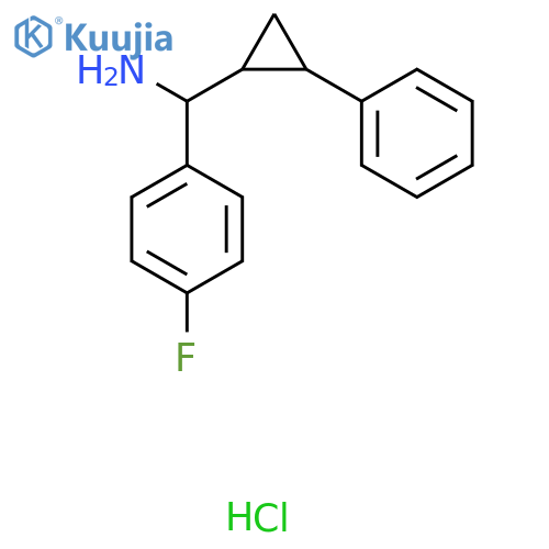 (4-Fluorophenyl)-(2-phenylcyclopropyl)methanamine;hydrochloride structure