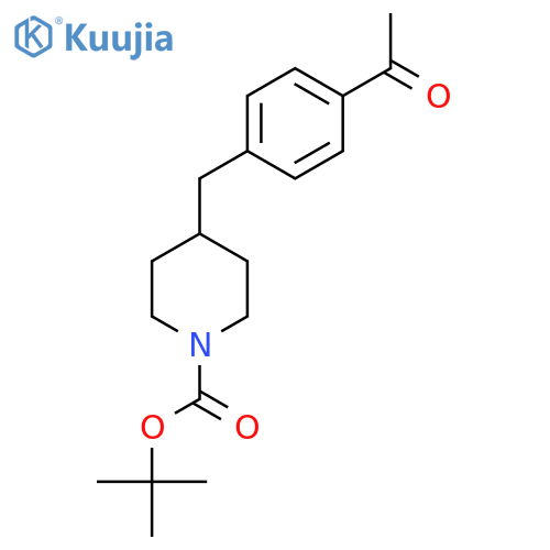 tert-butyl 4-(4-acetylphenyl)methylpiperidine-1-carboxylate structure