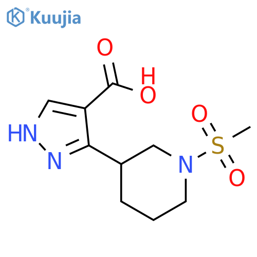 3-(1-methanesulfonylpiperidin-3-yl)-1H-pyrazole-4-carboxylic acid structure