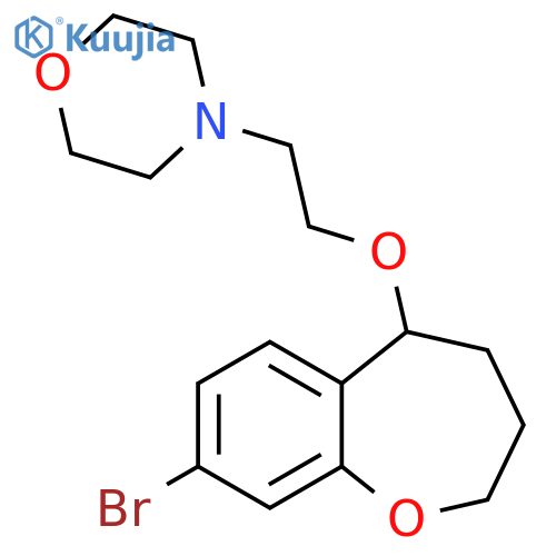 4-{2-(8-bromo-2,3,4,5-tetrahydro-1-benzoxepin-5-yl)oxyethyl}morpholine structure