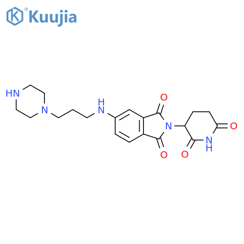 2-(2,6-dioxopiperidin-3-yl)-5-{3-(piperazin-1-yl)propylamino}-2,3-dihydro-1H-isoindole-1,3-dione structure