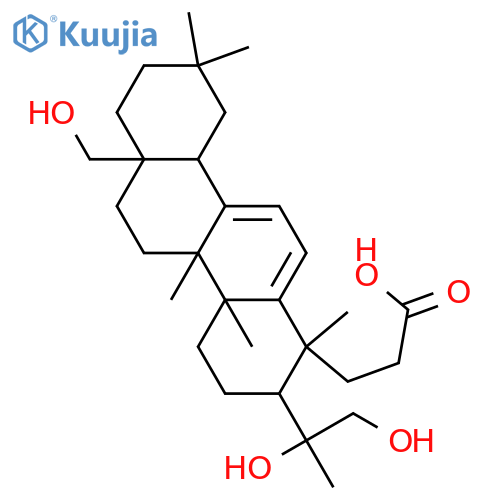 4,23,28-Trihydroxy-3,4-seco-9(11),12-oleanadien-3-oic acid; 4ξ-form structure