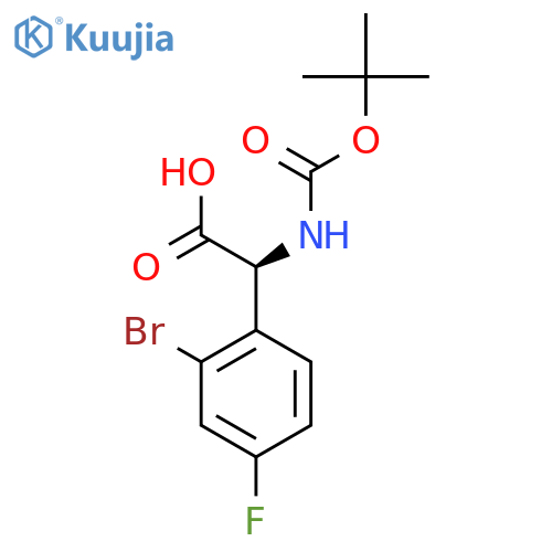 (S)-2-(2-Bromo-4-fluorophenyl)-2-((tert-butoxycarbonyl)amino)acetic acid structure