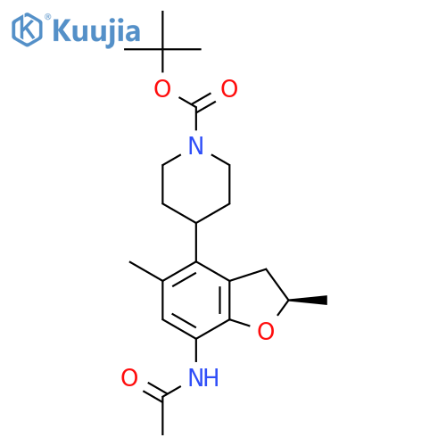 (R)-Tert-butyl 4-(7-acetamido-2,5-dimethyl-2,3-dihydrobenzofuran-4-YL)piperidine-1-carboxylate structure