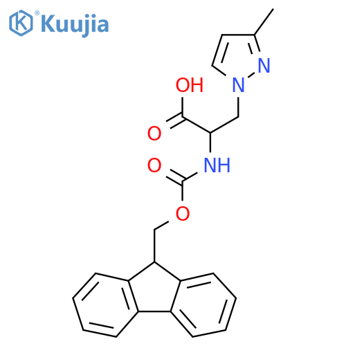 2-({(9H-fluoren-9-yl)methoxycarbonyl}amino)-3-(3-methyl-1H-pyrazol-1-yl)propanoic acid structure