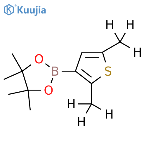 2-(2,5-bis(methyl-d3)thiophen-3-yl)-4,4,5,5-tetramethyl-1,3,2-dioxaborolane structure