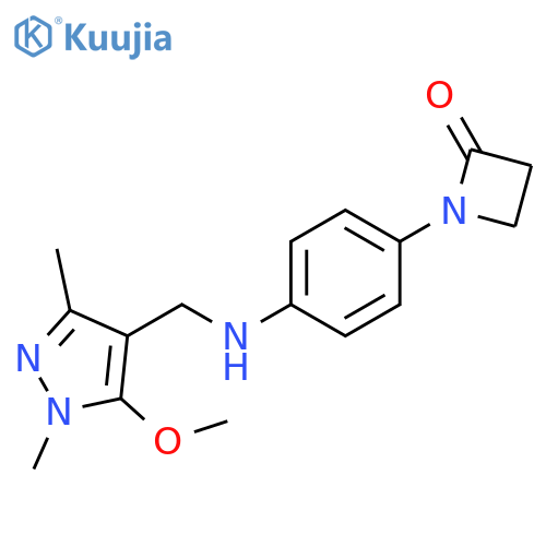 1-[4-[[(5-Methoxy-1,3-dimethyl-1H-pyrazol-4-yl)methyl]amino]phenyl]-2-azetidinone structure