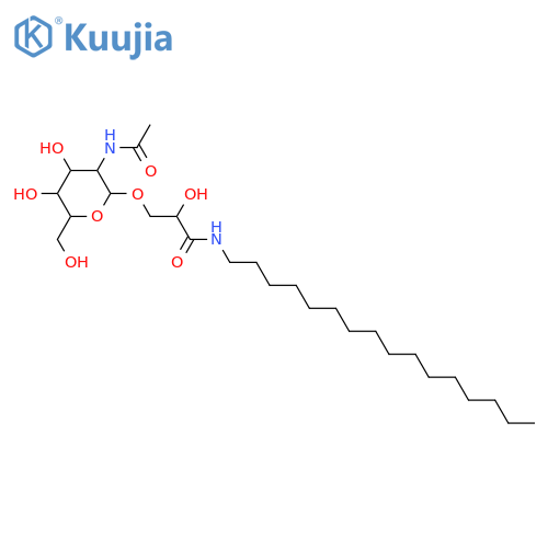 2,3-Dihydroxypropanoic acid; (R)-form, Hexadecylamide, 3-O-[2-acetamido-2-deoxy-α-D-glucopyranoside] structure
