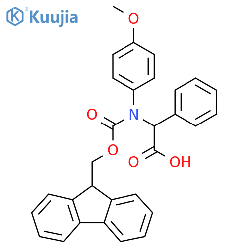 2-({[(9H-fluoren-9-yl)methoxy]carbonyl}(4-methoxyphenyl)amino)-2-phenylacetic acid structure