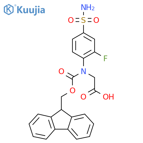 2-({[(9H-fluoren-9-yl)methoxy]carbonyl}(2-fluoro-4-sulfamoylphenyl)amino)acetic acid structure