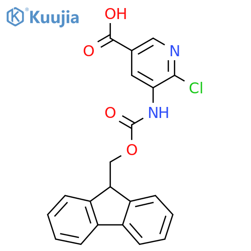 6-chloro-5-({[(9H-fluoren-9-yl)methoxy]carbonyl}amino)pyridine-3-carboxylic acid structure
