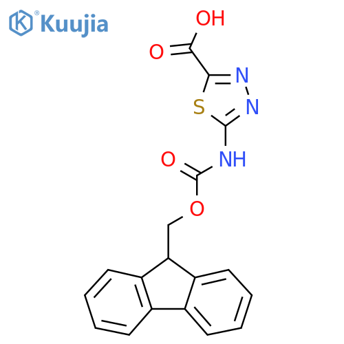 5-({[(9H-fluoren-9-yl)methoxy]carbonyl}amino)-1,3,4-thiadiazole-2-carboxylic acid structure