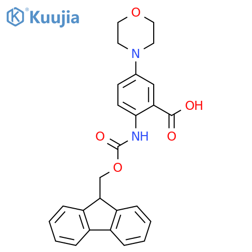 2-({(9H-fluoren-9-yl)methoxycarbonyl}amino)-5-(morpholin-4-yl)benzoic acid structure